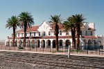 Built in 1923 using a Spanish "California mission" building style. The depot contained boarding rooms for railroad employees and a restaurant for both employees and passengers. It also had a telegraph office and waiting room.  The large rooms in the basem